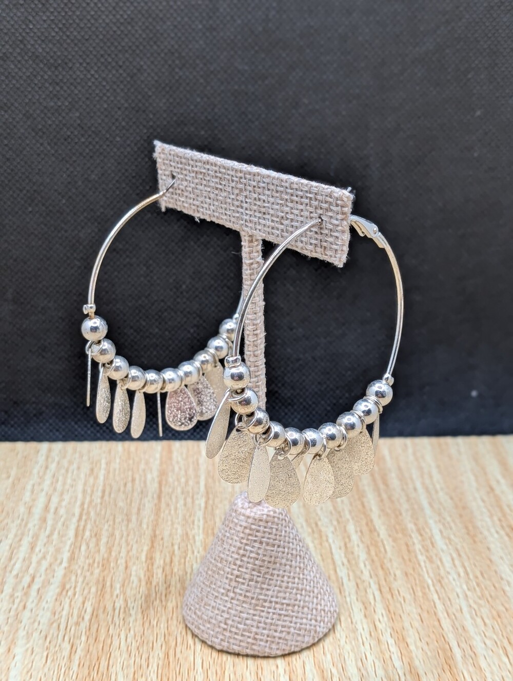 Silver Tassel Hoops